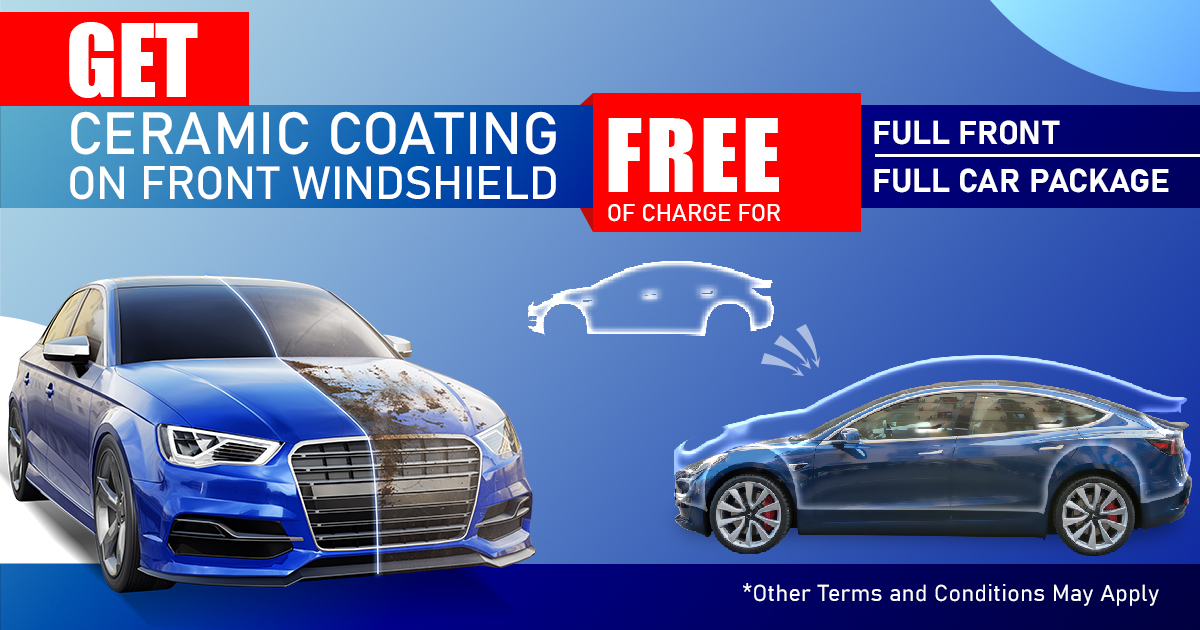 Free Ceramic Coating for the Front Windshield on Full Front or Full Car installations