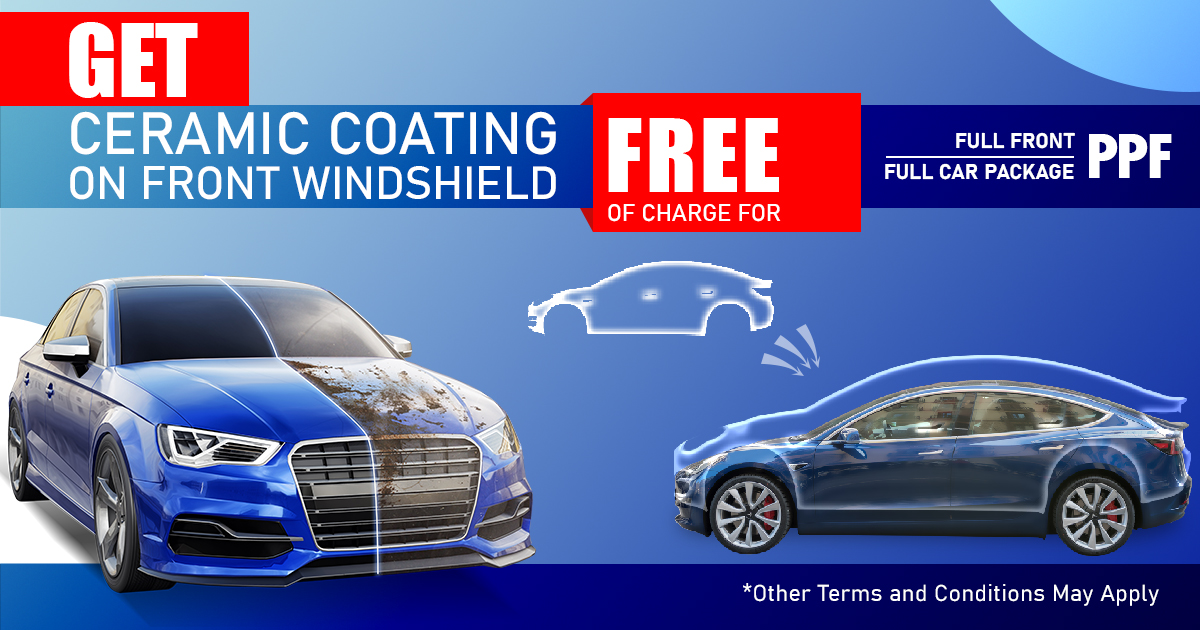 Free Ceramic Coating for the Front Windshield on Full Front or Full Car installations